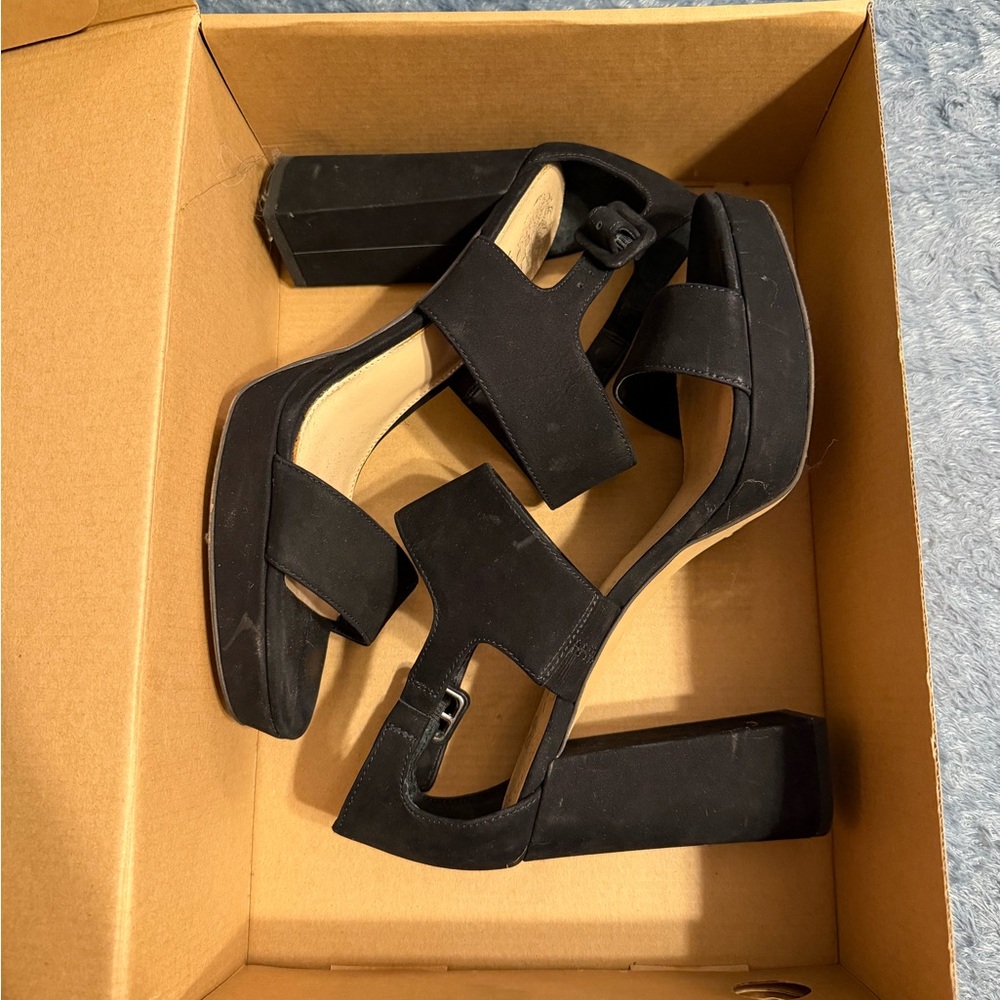 Vince Camuto Black Block Heel Sandals